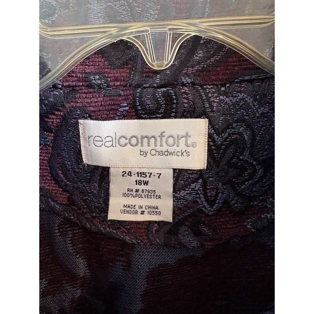 real comfort by Chadwick‎ Women's Burgundy Paisley Tapestry Jacket 18W - Picture 5 of 6